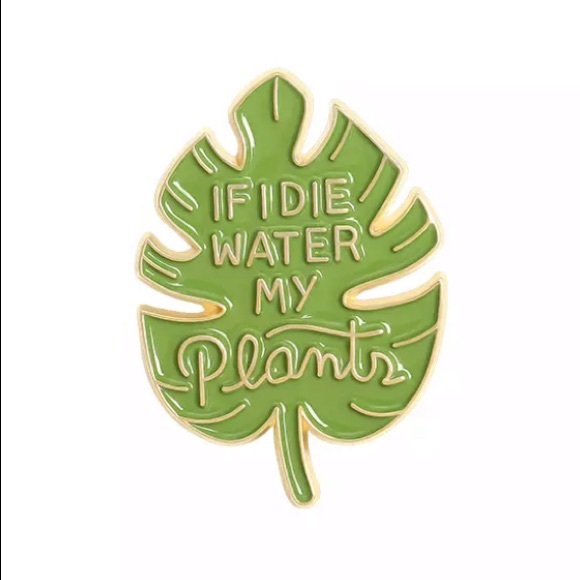 Jewelry - 4/$20 If I Die Water My Plants Monstera Leaf Pin